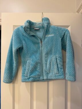 Columbia Girls Light Aqua Blue Fleece Jacket - Full Zip